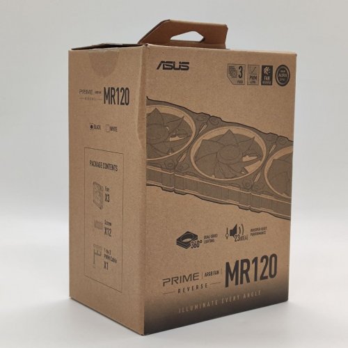 Набор кулеров для корпуса Asus Prime MR120 ARGB Reverse Triple Pack (90DA00L0-B09020) Black (Восстановлено продавцом, 881185) купить в Украине: Киев, Днепр, Харьков, Одесса  | Проверка совместимости, низкая цена, отзывы, характеристики от TELEMART фото