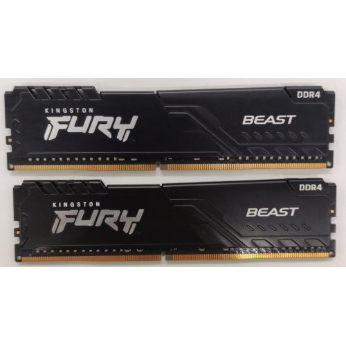Озп Kingston DDR4 32GB (2x16GB) 3200Mhz FURY Beast Black (KF432C16BB1K2/32) (Відновлено продавцем, 881206) купити в Україні: Київ, Львів, Хмельницький, Тернопіль, Івано-Франківськ | Перевірка сумісності, низька ціна, відгуки, характеристики від TELEMART фото