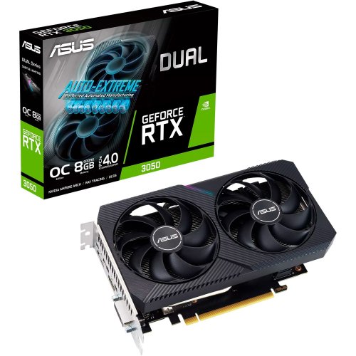 Відеокарта Asus Dual GeForce RTX 3050 OC V2 8192MB (DUAL-RTX3050-O8G-V2) (Відновлено продавцем, 881207) купити в Україні: Київ, Львів, Хмельницький, Тернопіль, Івано-Франківськ | Перевірка сумісності, низька ціна, відгуки, характеристики від TELEMART фото