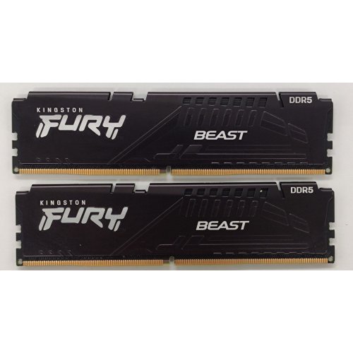 Озп Kingston DDR5 32GB (2x16GB) 5200Mhz FURY Beast Black (KF552C40BBK2-32) (Відновлено продавцем, 881404) купити в Україні: Київ, Львів, Хмельницький, Тернопіль, Івано-Франківськ | Перевірка сумісності, низька ціна, відгуки, характеристики від TELEMART фото