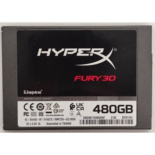Ssd-диск Kingston HyperX Fury 3D TLC 480GB 2.5" (KC-S44480-6F) (Восстановлено продавцом, 881406) купить в Украине: Киев, Днепр, Харьков, Одесса  | Проверка совместимости, низкая цена, отзывы, характеристики от TELEMART фото