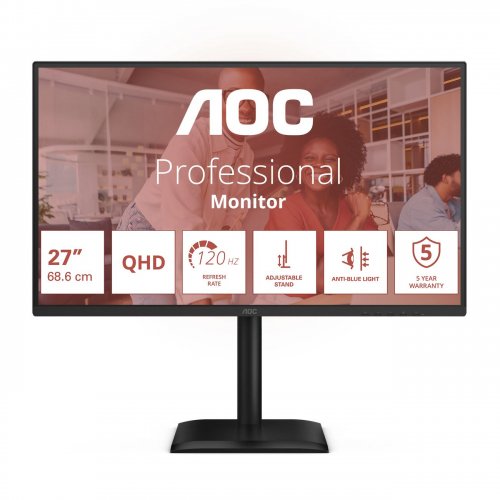 Монитор AOC 27" Q27E4U Black купить в Украине: Киев, Днепр, Харьков, Одесса  | Низкая цена, отзывы, характеристики от TELEMART фото
