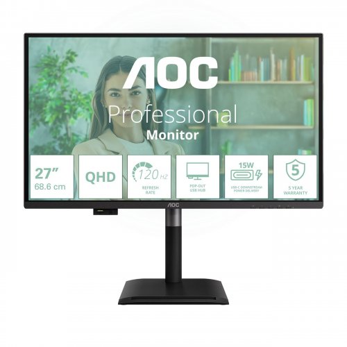Монитор AOC 27" Q27P4U Black купить в Украине: Киев, Днепр, Харьков, Одесса  | Низкая цена, отзывы, характеристики от TELEMART фото