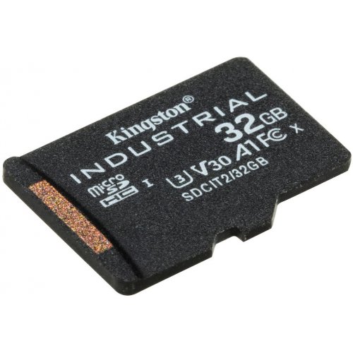 Карта памяти Kingston microSDHC Industrial 32GB Class 10 V30 A1 (с адаптером) (SDCIT2/32GB) купить в Украине: Киев, Днепр, Харьков, Одесса  | Низкая цена, отзывы, характеристики от TELEMART фото