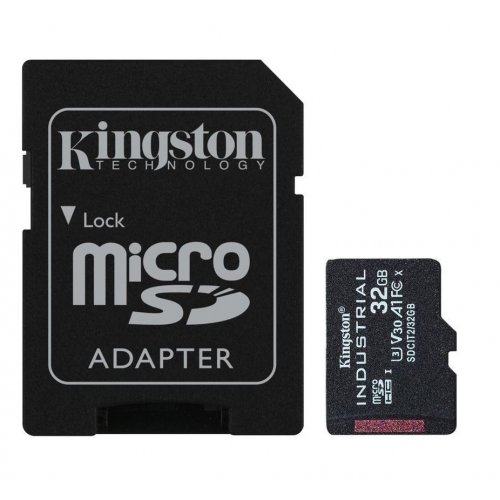 Карта памяти Kingston microSDHC Industrial 32GB Class 10 V30 A1 (с адаптером) (SDCIT2/32GB) купить в Украине: Киев, Днепр, Харьков, Одесса  | Низкая цена, отзывы, характеристики от TELEMART фото