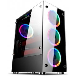 Корпус 1stPlayer V6-R1 Color LED без БП Black (Восстановлено продавцом, 881646)
