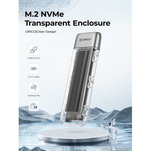 Уценка внешний карман ORICO TXM2-C3 M.2 NVME SSD Enclosure USB Type-C (ORICO-TXM2-C3-GY-BP) Grey (Вскрытая упаковка, 881650) купить в Украине: Киев, Днепр, Харьков, Одесса  | Низкая цена, отзывы, характеристики от TELEMART фото