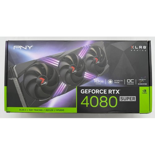 Видеокарта PNY GeForce RTX 4080 SUPER XLR8 Gaming VERTO EPIC-X RGB Triple Fan OC 16384MB (VCG4080S16TFXXPB1-O) (Восстановлено продавцом, 881653) купить в Украине: Киев, Днепр, Харьков, Одесса  | Проверка совместимости, низкая цена, отзывы, характеристики от TELEMART фото