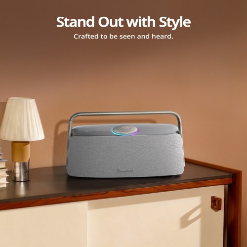 Портативна акустика Tronsmart Fiitune X30 80W (1131580) Light Grey купити в Україні: Київ, Львів, Хмельницький, Тернопіль, Івано-Франківськ | Низька ціна, відгуки, характеристики від TELEMART фото