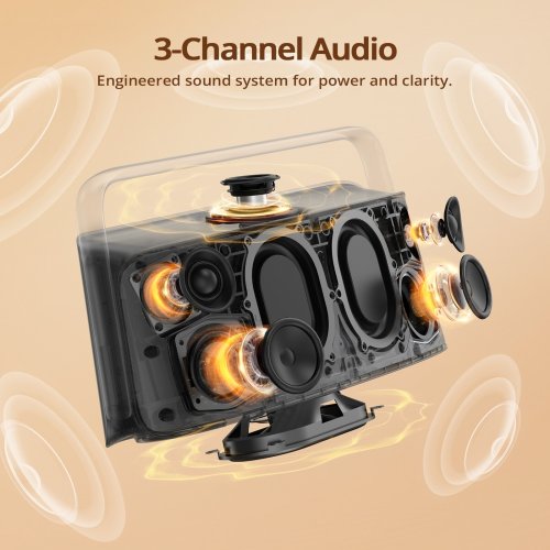 Портативна акустика Tronsmart Fiitune X30 80W (1131580) Light Grey купити в Україні: Київ, Львів, Хмельницький, Тернопіль, Івано-Франківськ | Низька ціна, відгуки, характеристики від TELEMART фото