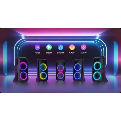 Портативна акустика Tronsmart Halo 300 Party Speaker RGB 240W (1144103) Black купити в Україні: Київ, Львів, Хмельницький, Тернопіль, Івано-Франківськ | Низька ціна, відгуки, характеристики від TELEMART фото
