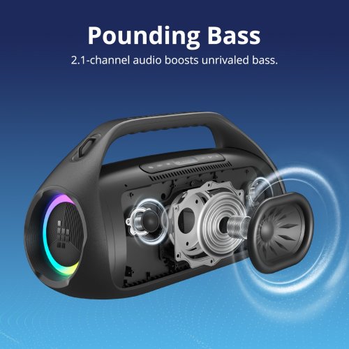 Портативна акустика Tronsmart Bang 2 Model P3000 (1257648) Black купити в Україні: Київ, Львів, Хмельницький, Тернопіль, Івано-Франківськ | Низька ціна, відгуки, характеристики від TELEMART фото