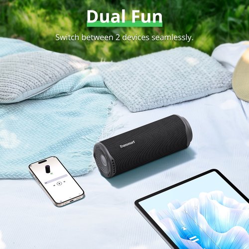 Портативна акустика Tronsmart T8 O3020 RGB 40W (1290635) Black купити в Україні: Київ, Львів, Хмельницький, Тернопіль, Івано-Франківськ | Низька ціна, відгуки, характеристики від TELEMART фото