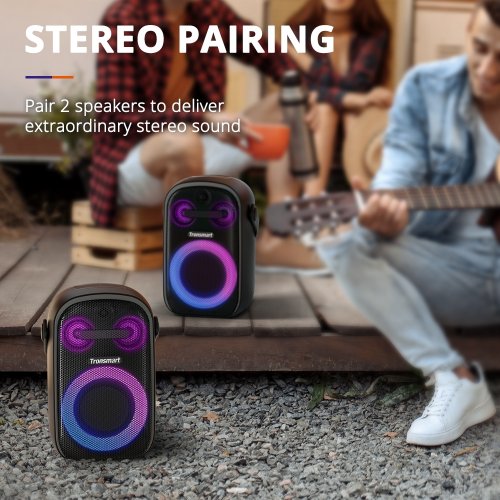 Портативная акустика Tronsmart Halo 100 Party Speaker RGB 60W (862339) Black купить в Украине: Киев, Днепр, Харьков, Одесса  | Низкая цена, отзывы, характеристики от TELEMART фото