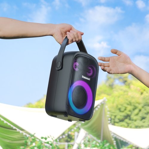 Портативная акустика Tronsmart Halo 100 Party Speaker RGB 60W (862339) Black купить в Украине: Киев, Днепр, Харьков, Одесса  | Низкая цена, отзывы, характеристики от TELEMART фото