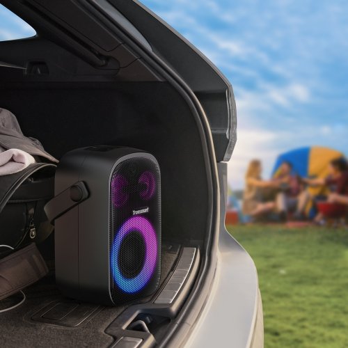Портативная акустика Tronsmart Halo 100 Party Speaker RGB 60W (862339) Black купить в Украине: Киев, Днепр, Харьков, Одесса  | Низкая цена, отзывы, характеристики от TELEMART фото