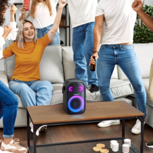 Портативная акустика Tronsmart Halo 100 Party Speaker RGB 60W (862339) Black купить в Украине: Киев, Днепр, Харьков, Одесса  | Низкая цена, отзывы, характеристики от TELEMART фото