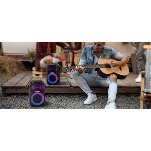Портативная акустика Tronsmart Halo 100 Party Speaker RGB 60W (862339) Black купить в Украине: Киев, Днепр, Харьков, Одесса  | Низкая цена, отзывы, характеристики от TELEMART фото
