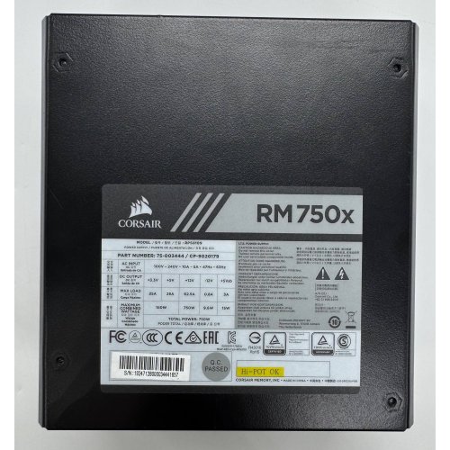 Блок питания Corsair RM750x 750W (CP-9020179-EU) (Восстановлено продавцом, 881786) купить в Украине: Киев, Днепр, Харьков, Одесса  | Проверка совместимости, низкая цена, отзывы, характеристики от TELEMART фото