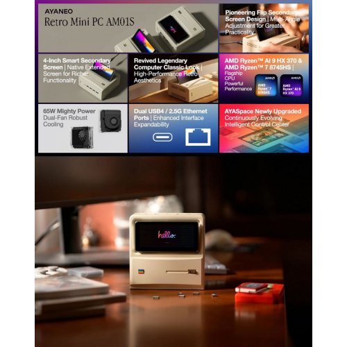 Комп'ютер AYANEO Mini PC AM01S R7 8745HS 32GB/1TB B.Duck купити в Україні: Київ, Львів, Хмельницький, Тернопіль, Івано-Франківськ | Низька ціна, відгуки, характеристики від TELEMART фото