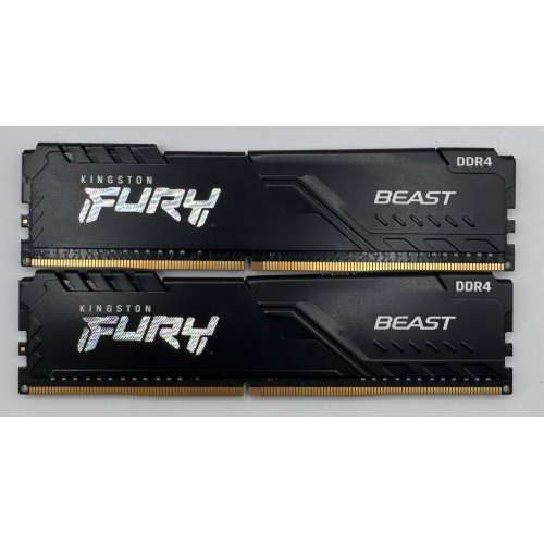 Озу Kingston DDR4 16GB (2x8GB) 3200Mhz FURY Beast Black (KF432C16BBK2/16) (Восстановлено продавцом, 881864) купить в Украине: Киев, Днепр, Харьков, Одесса  | Проверка совместимости, низкая цена, отзывы, характеристики от TELEMART фото