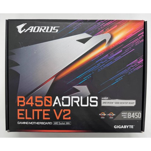 Материнская плата Gigabyte B450 AORUS ELITE V2 (sAM4, AMD B450) (Восстановлено продавцом, 881865) купить в Украине: Киев, Днепр, Харьков, Одесса  | Проверка совместимости, низкая цена, отзывы, характеристики от TELEMART фото