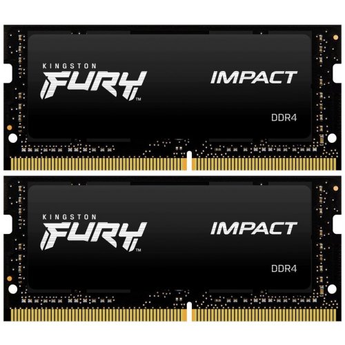 Озп Kingston SODIMM DDR4 64GB (2x32GB) 3200Mhz FURY Impact Black (KF432S20IBK2/64) (Відновлено продавцем, 882017) купити в Україні: Київ, Львів, Хмельницький, Тернопіль, Івано-Франківськ | Перевірка сумісності, низька ціна, відгуки, характеристики від TELEMART фото