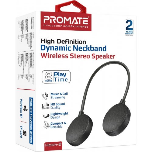 Портативна акустика Promate Hook-2 10W Black купити в Україні: Київ, Львів, Хмельницький, Тернопіль, Івано-Франківськ | Низька ціна, відгуки, характеристики від TELEMART фото