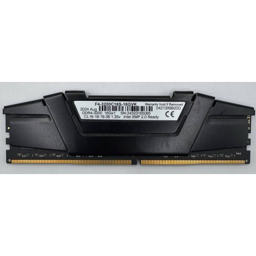 Озп G.Skill DDR4 16GB 3200Mhz Ripjaws V (F4-3200C16S-16GVK) (Відновлено продавцем, 882063) купити в Україні: Київ, Львів, Хмельницький, Тернопіль, Івано-Франківськ | Перевірка сумісності, низька ціна, відгуки, характеристики від TELEMART фото