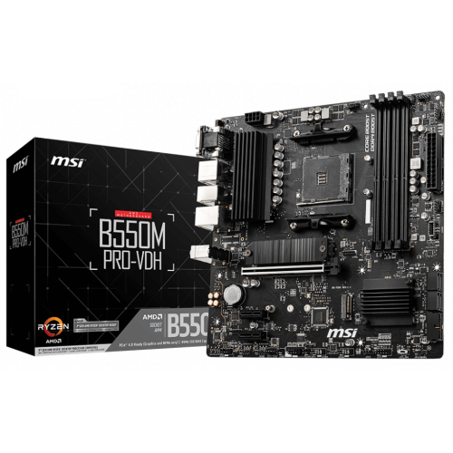 Материнська плата MSI B550M PRO-VDH (sAM4, AMD B550) (Відновлено продавцем, 882088) купити в Україні: Київ, Львів, Хмельницький, Тернопіль, Івано-Франківськ | Перевірка сумісності, низька ціна, відгуки, характеристики від TELEMART фото