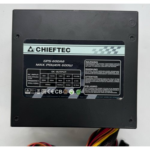 Блок живлення CHIEFTEC Smart 600W (GPS-600A8) (Відновлено продавцем, 882099) купити в Україні: Київ, Львів, Хмельницький, Тернопіль, Івано-Франківськ | Перевірка сумісності, низька ціна, відгуки, характеристики від TELEMART фото