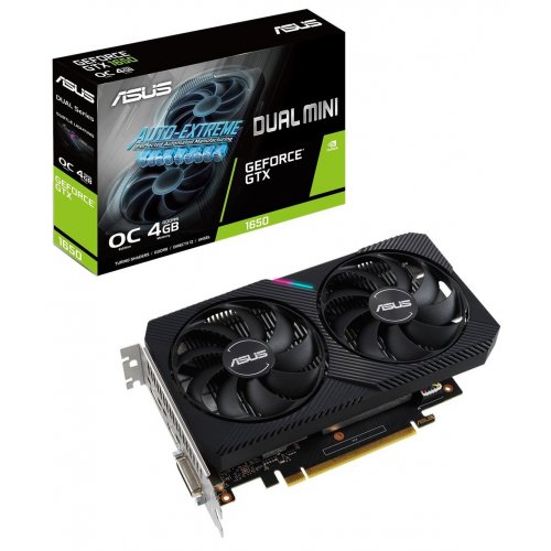 Відеокарта Asus GeForce GTX 1650 Dual Mini OC 4096MB (DUAL-GTX1650-O4GD6-MINI) (Відновлено продавцем, 882115) купити в Україні: Київ, Львів, Хмельницький, Тернопіль, Івано-Франківськ | Перевірка сумісності, низька ціна, відгуки, характеристики від TELEMART фото