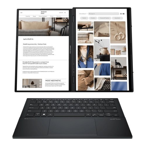 Ноутбук Asus Zenbook Duo UX8406CA-QL046W (90NB14X1-M001N0) Inkwell Gray купити в Україні: Київ, Львів, Хмельницький, Тернопіль, Івано-Франківськ | Низька ціна, відгуки, характеристики від TELEMART фото
