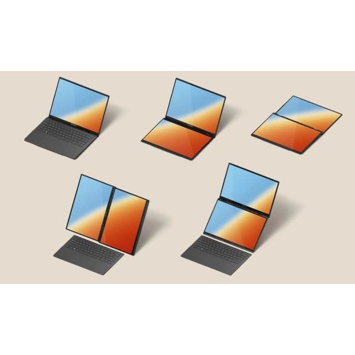 Ноутбук Asus Zenbook Duo UX8406CA-QL046W (90NB14X1-M001N0) Inkwell Gray купити в Україні: Київ, Львів, Хмельницький, Тернопіль, Івано-Франківськ | Низька ціна, відгуки, характеристики від TELEMART фото