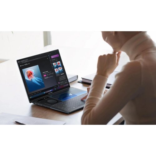 Ноутбук Asus Zenbook Duo UX8406CA-QL046W (90NB14X1-M001N0) Inkwell Gray купити в Україні: Київ, Львів, Хмельницький, Тернопіль, Івано-Франківськ | Низька ціна, відгуки, характеристики від TELEMART фото