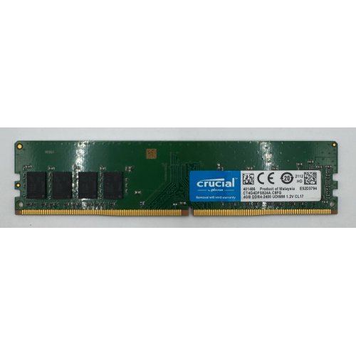 Озп Crucial DDR4 4GB 2400Mhz (CT4G4DFS824A) (Відновлено продавцем, 882400) купити в Україні: Київ, Львів, Хмельницький, Тернопіль, Івано-Франківськ | Перевірка сумісності, низька ціна, відгуки, характеристики від TELEMART фото