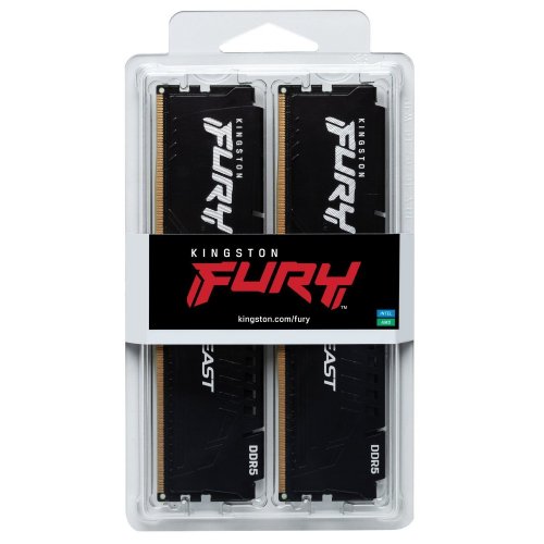 Уценка озу Kingston DDR5 32GB (2x16GB) 6000Mhz FURY Beast Black (KF560C36BBE2K2-32) (Следы использования, 882418) купить в Украине: Киев, Днепр, Харьков, Одесса  | Проверка совместимости, низкая цена, отзывы, характеристики от TELEMART фото