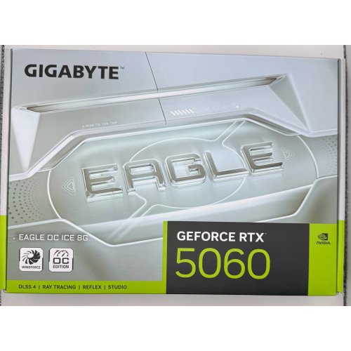 Відеокарта Gigabyte GeForce RTX 5060 EAGLE OC ICE 8192MB (GV-N5060EAGLEOC ICE-8GD) (Відновлено продавцем, 882458) купити в Україні: Київ, Львів, Хмельницький, Тернопіль, Івано-Франківськ | Перевірка сумісності, низька ціна, відгуки, характеристики від TELEMART фото