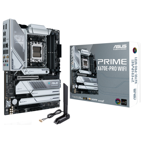 Уцінка материнська плата Asus PRIME X670E-PRO WIFI (sAM5, AMD X670) (Сліди використання, Нерідна упаковка, 882459) купити в Україні: Київ, Львів, Хмельницький, Тернопіль, Івано-Франківськ | Перевірка сумісності, низька ціна, відгуки, характеристики від TELEMART фото