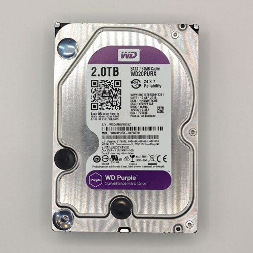 Жесткий диск Western Digital Purple 2TB 64MB 3.5" (WD20PURX) (Восстановлено продавцом, 882500) купить в Украине: Киев, Днепр, Харьков, Одесса  | Проверка совместимости, низкая цена, отзывы, характеристики от TELEMART фото