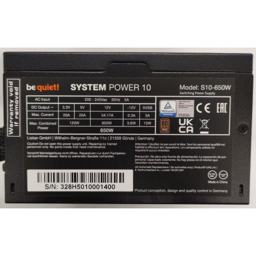 Блок питания Be Quiet! System Power 10 650W (BN328) (Восстановлено продавцом, 882507) купить в Украине: Киев, Днепр, Харьков, Одесса  | Проверка совместимости, низкая цена, отзывы, характеристики от TELEMART фото