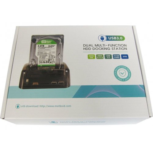 Док-станція Dynamode for 2х HDD 2.5"/3.5" SATA /IDE/SSD (DM-CAD-S8) купити в Україні: Київ, Львів, Хмельницький, Тернопіль, Івано-Франківськ | Низька ціна, відгуки, характеристики від TELEMART фото