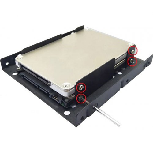 Фрейм-перехідник Maiwo 2x2.5" HDD/SSD to 3.5" Bay Mounting Bracket Metal (K11) Black купити в Україні: Київ, Львів, Хмельницький, Тернопіль, Івано-Франківськ | Низька ціна, відгуки, характеристики від TELEMART фото