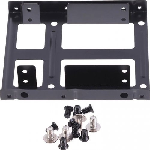 Фрейм-перехідник Maiwo 2x2.5" HDD/SSD to 3.5" Bay Mounting Bracket Metal (K11) Black купити в Україні: Київ, Львів, Хмельницький, Тернопіль, Івано-Франківськ | Низька ціна, відгуки, характеристики від TELEMART фото