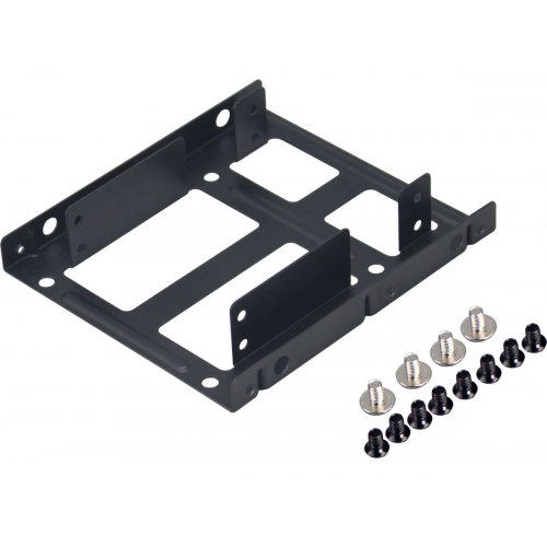 Фрейм-перехідник Maiwo 2x2.5" HDD/SSD to 3.5" Bay Mounting Bracket Metal (K11) Black купити в Україні: Київ, Львів, Хмельницький, Тернопіль, Івано-Франківськ | Низька ціна, відгуки, характеристики від TELEMART фото
