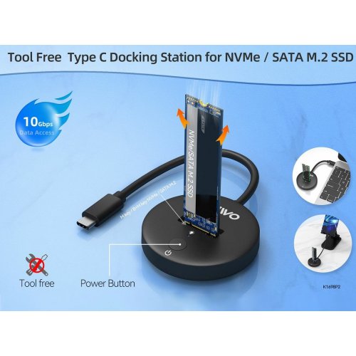 Док-станция Maiwo M.2 NVMe/SATA SSD Docking Station USB 3.2 Gen2 Type-C (K1698P2) Black купить в Украине: Киев, Днепр, Харьков, Одесса  | Низкая цена, отзывы, характеристики от TELEMART фото