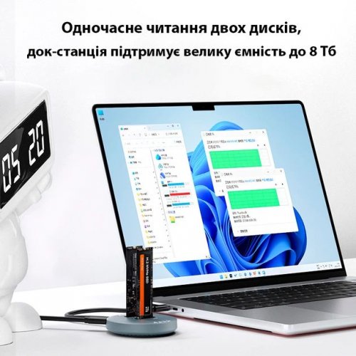 Док-станция Maiwo 2 x M.2 NVMe SSD Clone Dock USB 3.2 Gen2 Type-C 10Gbps (K3026P2 grey) Grey купить в Украине: Киев, Днепр, Харьков, Одесса  | Низкая цена, отзывы, характеристики от TELEMART фото