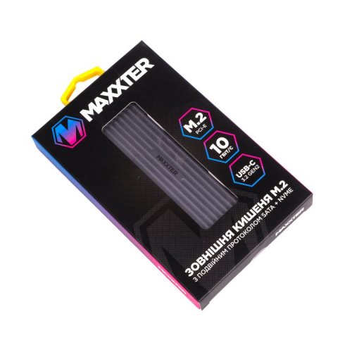 Зовнішня кишеня Maxxter M.2 SSD NVME/NGFF Enclosure USB 3.1 (EHDE-2280D-01) Black купити в Україні: Київ, Львів, Хмельницький, Тернопіль, Івано-Франківськ | Низька ціна, відгуки, характеристики від TELEMART фото