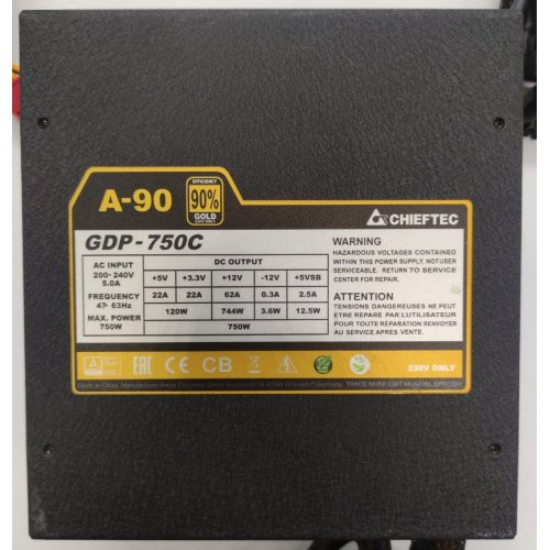 Блок питания CHIEFTEC A-90 750W (GDP-750C) (Восстановлено продавцом, 882960) купить в Украине: Киев, Днепр, Харьков, Одесса  | Проверка совместимости, низкая цена, отзывы, характеристики от TELEMART фото