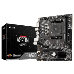Уцінка материнська плата MSI A520M-A PRO (sAM4, AMD A520) (Сліди використання, 882996)